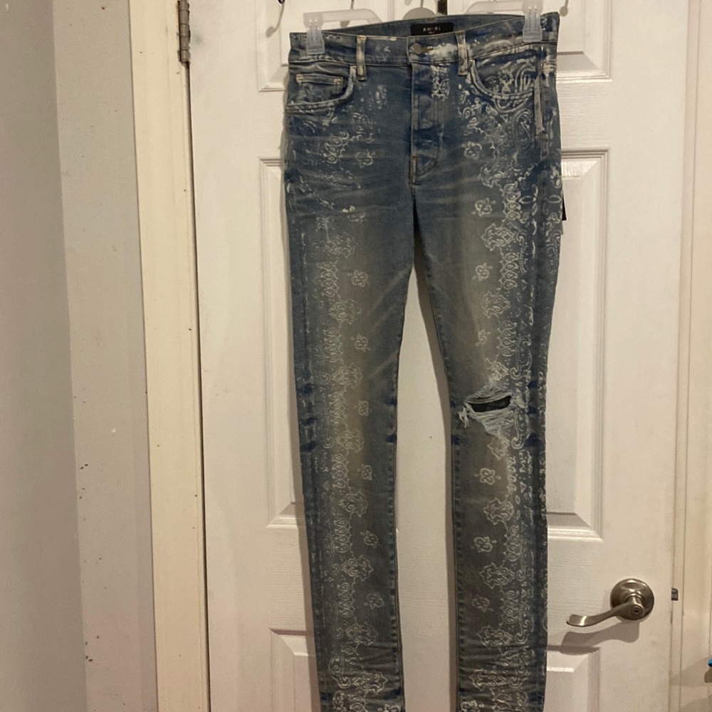 Amiri bleached bandana jean, men’s 31us